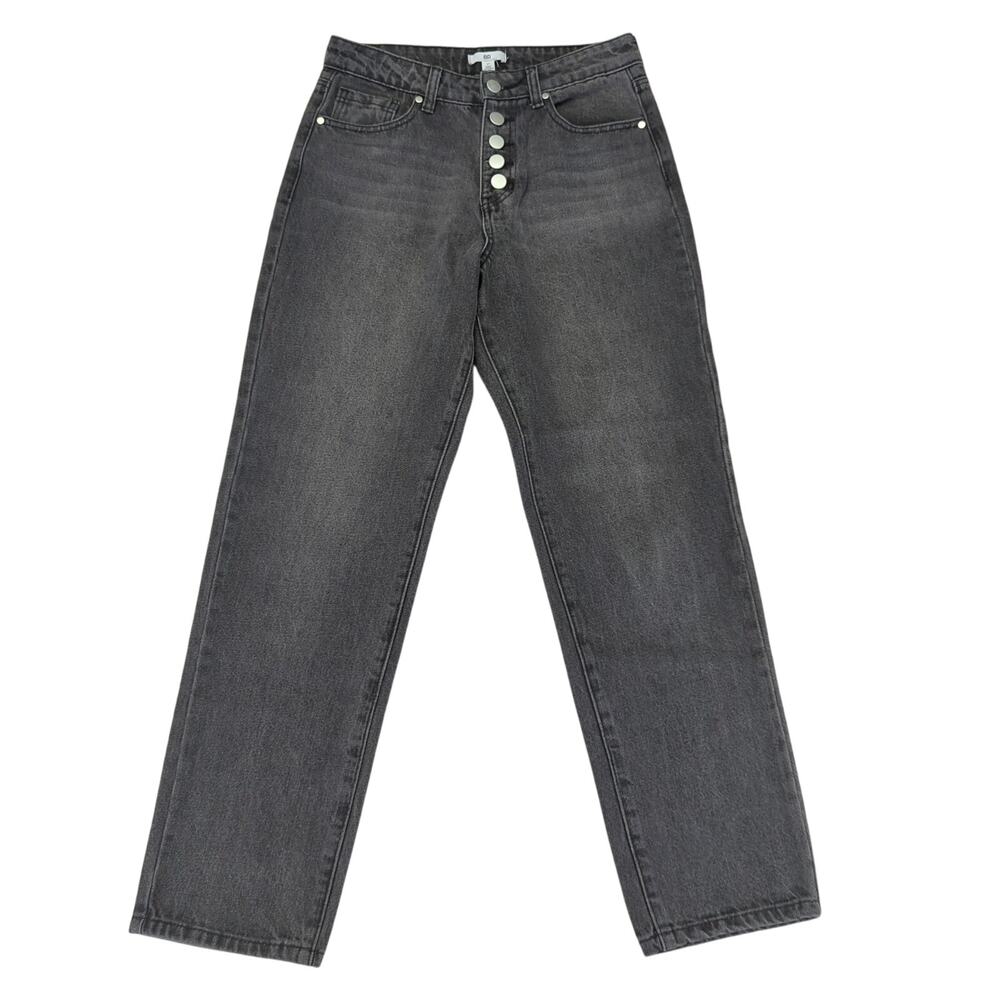 BP High-rise Mom Jean Women's 27 Black Wash Butterfly 100% Cotton Rigid Denim